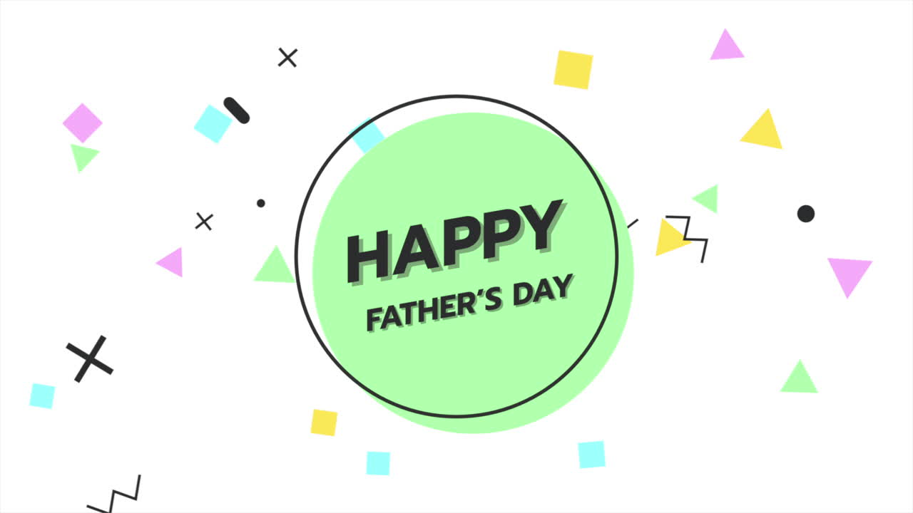 애니메이션 텍스트 아버지의 날 및 모션 추상적 인 기하학적 모양 멤피스 배경 4