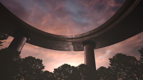 panorama of city with bridge for cars and park in summer day