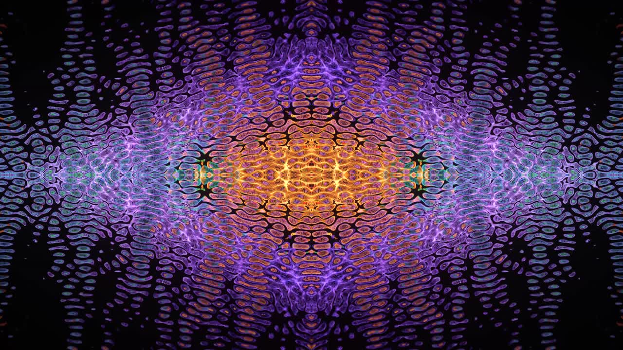 Sfondo astratto caleidoscopico geometrico. Motivo 4K continuo. Bella texture a mosaico caleidoscopico.