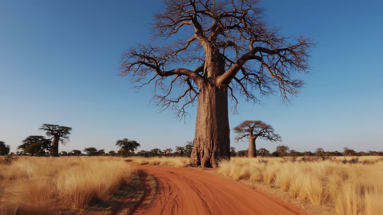 Baobab Trees in African Savanna