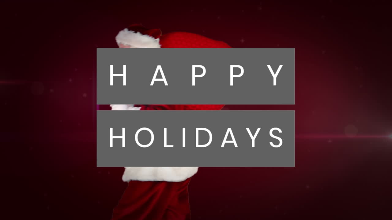 animación de desearte felices fiestas texto sobre santa claus y las estrellas.