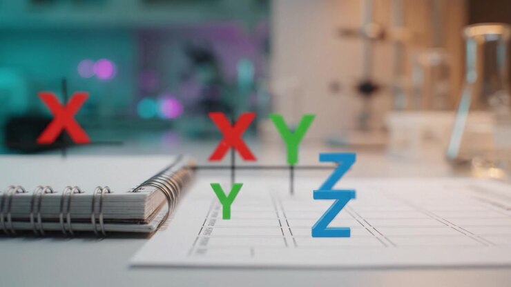 Colorful Educational Materials Displayed on a Laboratory Table with Notepad, Markers, and Educational Symbols Highlighted in a Scientific Environment