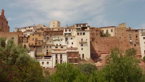 view of a vintage architectural style housing in vilafames old city in spain