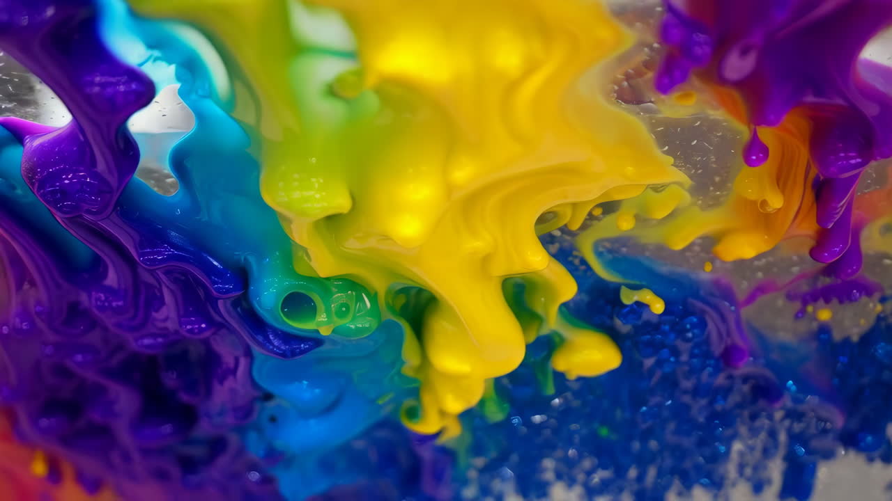 Abstract Rainbow Paint Splashes