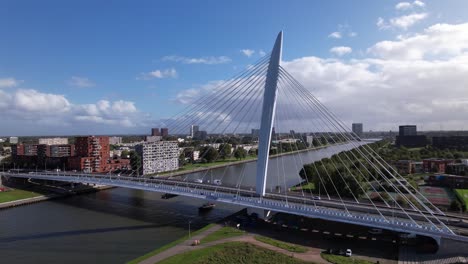 amsterdam-rijnkanaal with prins clausbrug cable bridge city access to utrecht residential neighbourhood kanaleneiland over it