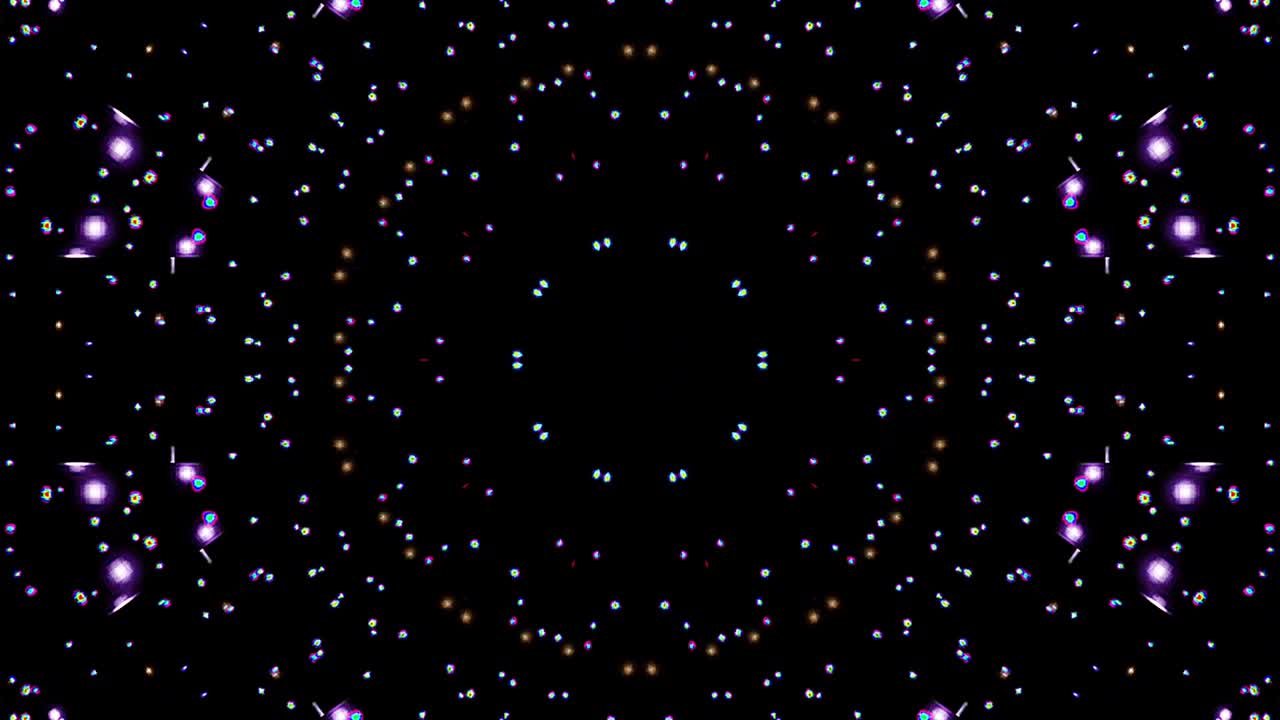 다채로운 추상적인 줄무 밝은 색상 빛나는 점, 검은 바탕에 둥근 모양