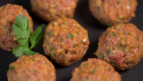 recipe for meatballs before cooking on turntable