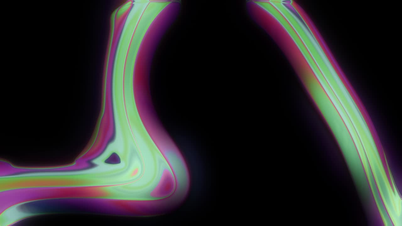 아름다운 액체 흐르는 색은 끝없이 끊임없는 루프로 변합니다.