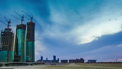 new construction in bahrain - timelapse. pan left