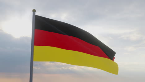 german flag waving in the wind.