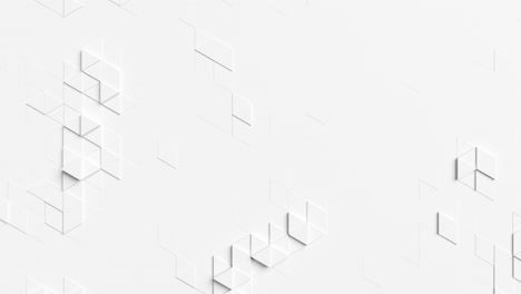 a white background with geometric shapes. looped animation