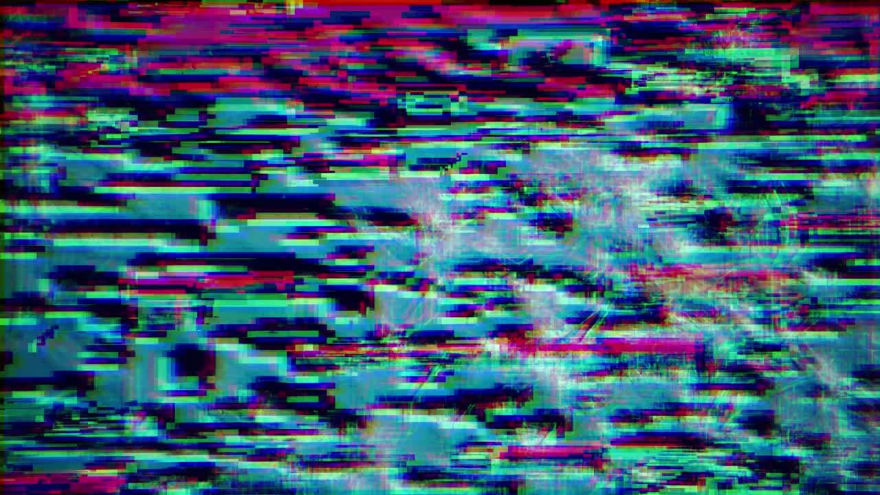 Glitch-støj, statisk tv VFX: Videobaggrund med striber til introer og logoafsløringer