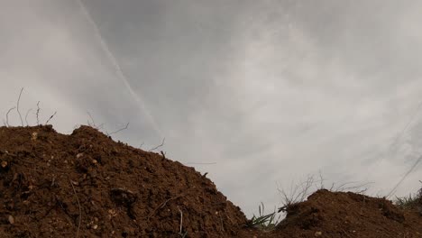 dirt cross biker jump on a off road trail