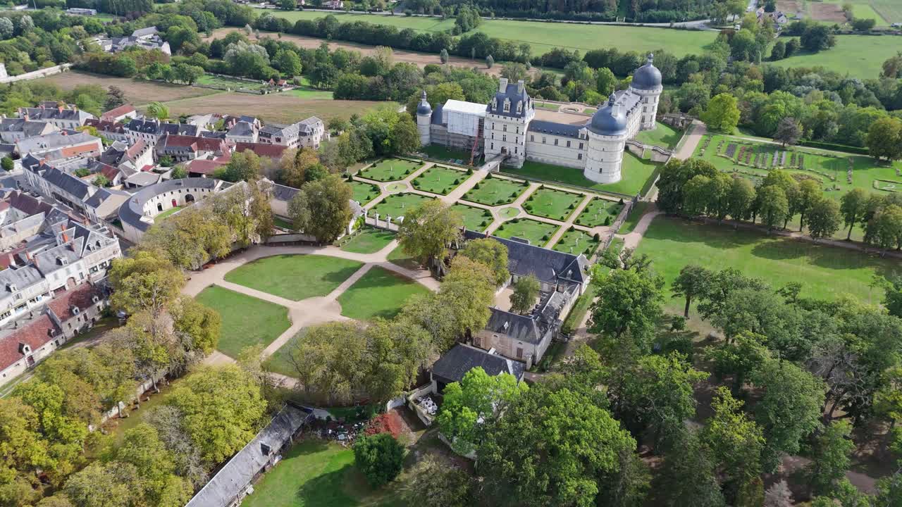 Aerial view of Valen&ccedil;ay Castle, France