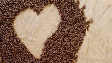 coffee beans forming heart shape