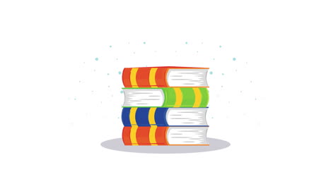 libros de texto pila de literatura animación