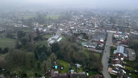 Sawbridgeworth-Great-Saint-Mary&#39;s-Church-Pequeña-Ciudad-En-Essex,-Reino-Unido-Imágenes-Aéreas