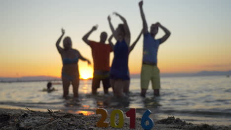 new year and christmas celebration at the seaside