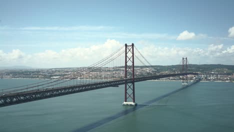 timelapse 25 de abril bridge in lisbon portugal