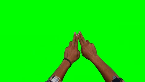 manos fingiendo tocar una pantalla invisible