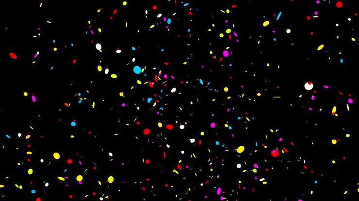 Confetti colorati su sfondo nero
