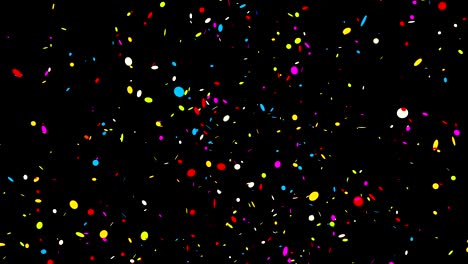 confeti colorido sobre un fondo negro