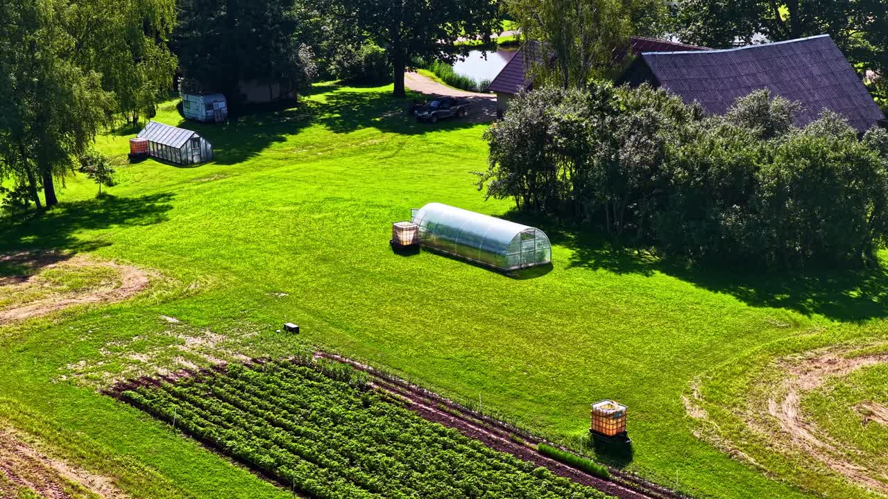 Work around the farm timelapse eco-friendly bio garden crop plants growing
