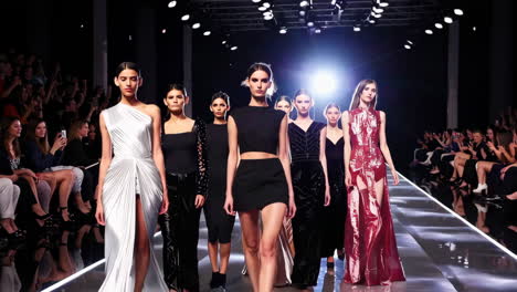 models showcase latest fashion designs on the runway at a fashion show