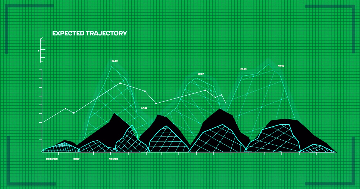 Animation of scientific data processing over transparent background