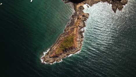 aerial drone view gimbal up of guanacaste peninsular isthmus and it's costa rican coastal landscape