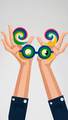 colorful glasses held by hands