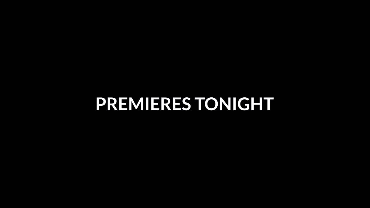 Digital Glitch Effect Revealing Premieres Tonight Text