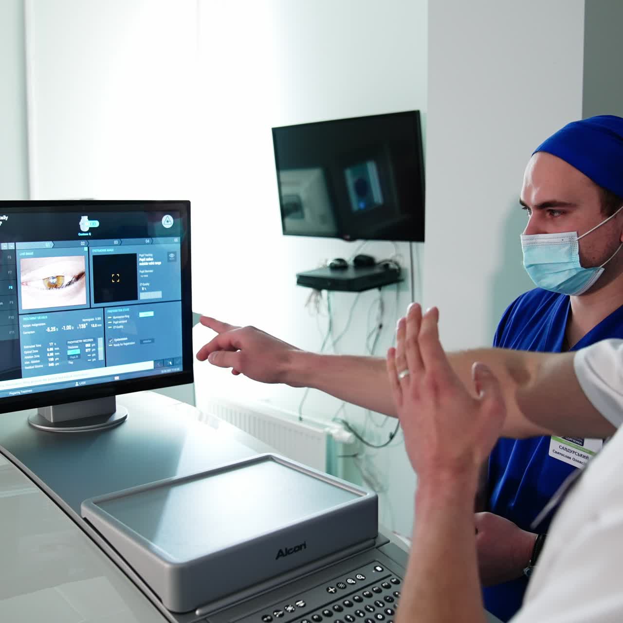 Ophtalmology modern technologies. Close up view laser for eyesight correction