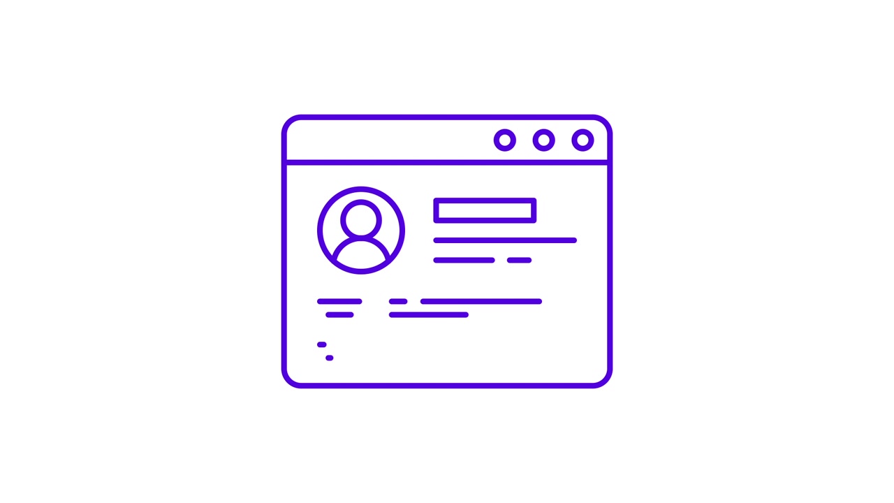 Animated Drawing of a User Profile Interface in a Browser Window