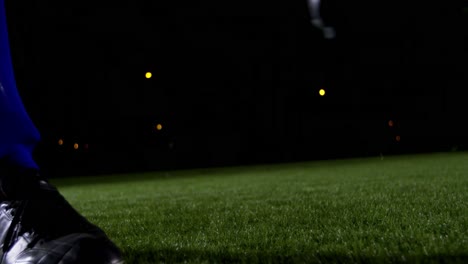 soccer player kicking the ball 4k