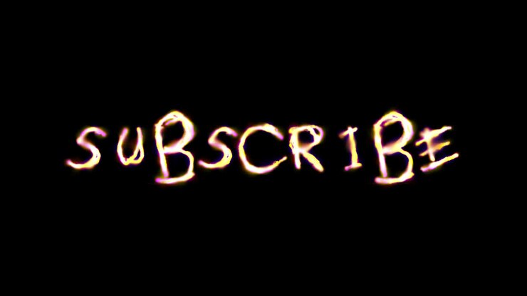 Glowing 'Subscribe' Text Written with Light Trails on Black Background