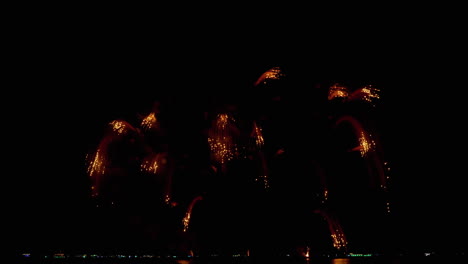 colorful pyrotechnic display during the pattaya international fireworks festival 2023, at chonburi province in thailand