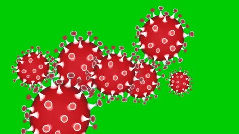 Coronavirus-Animation,-Grüner-Bildschirmhintergrund