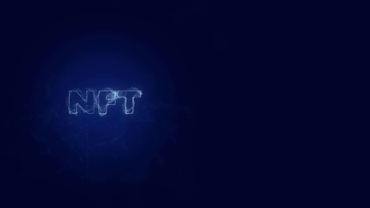 Nft title with plexus effect. Connected lines with dots. Lines title plexus