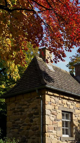 autumnal stone cottage