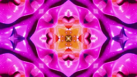 estructuras 3d simétricas abstractas como el caleidoscopio líquido en animación en bucle, gradientes de color suaves con brillo brillante. efecto caleidoscopia con ondas abstractas. hermoso patrón 3d abstracto bg. dof
