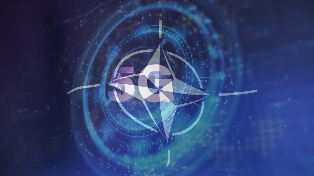 nato의  ⁇ 발 위에 스 ⁇  스캐닝과 5g 텍스트의 애니메이션