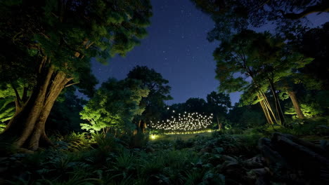 bosque encantado por la noche