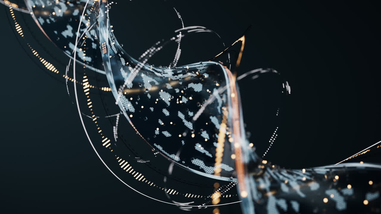 Struttura del DNA blu trasparente con dettagli, rendering 3D