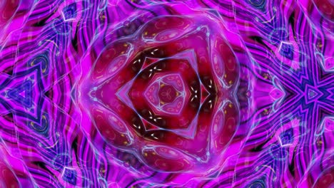 patrón simétrico púrpura líquido como el caleidoscopio con ondas. 3d elegante bucle abstracto bg, estructura ondulada de vidrio líquido brillante con hermosos colores de gradiente. 4k