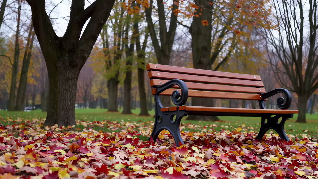 Panchina del parco d'autunno