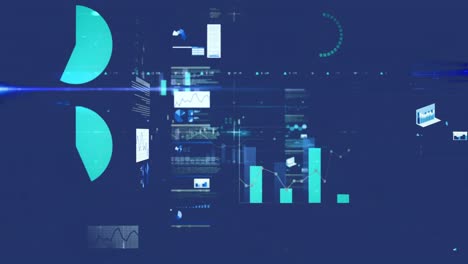 Animación-Del-Procesamiento-De-Datos-Sobre-Fondo-Azul