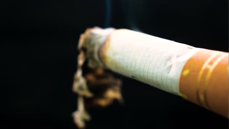 close-up of a burning cigarette