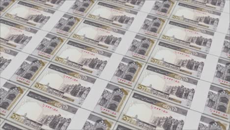 돈 프레스 에 의해 인쇄 된 500 이란 리알 지폐