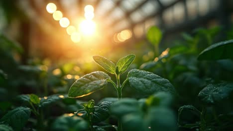 seedling growing in a greenhouse